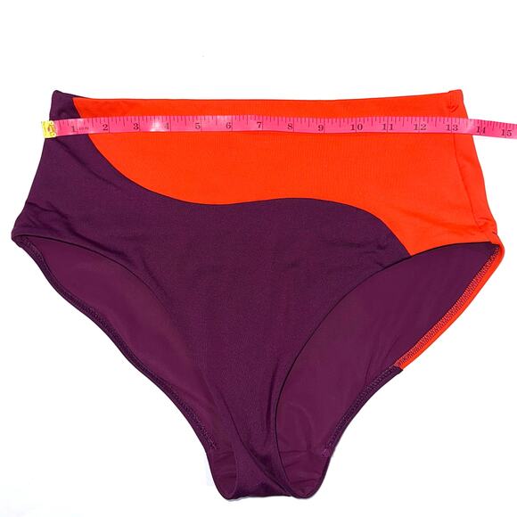 Athleta Asymmetrical Colorblock High Waist Swim Bikini Bottom Size Small - Picture 9 of 10